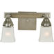 Mercer 2 Light 14 inch Satin Pewter with Polished Nickel Sconce Wall Light
