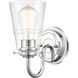 Scarlett LED 5 inch Polished Chrome Bath Vanity Light Wall Light in Clear Glass