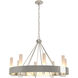 Banded Ring 8 Light 32 inch Sterling Chandelier Ceiling Light in Frosted