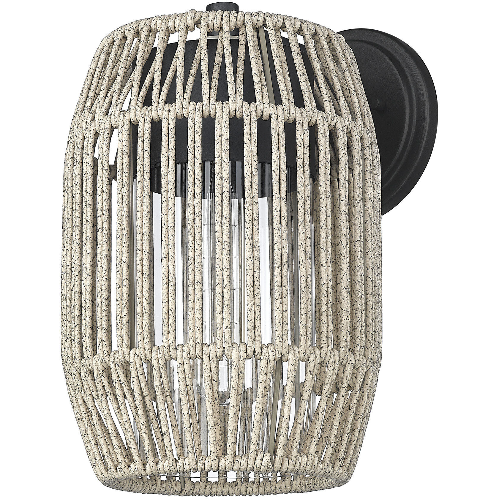 Seabrooke 1 Light 12.38 inch Natural Black Outdoor Wall