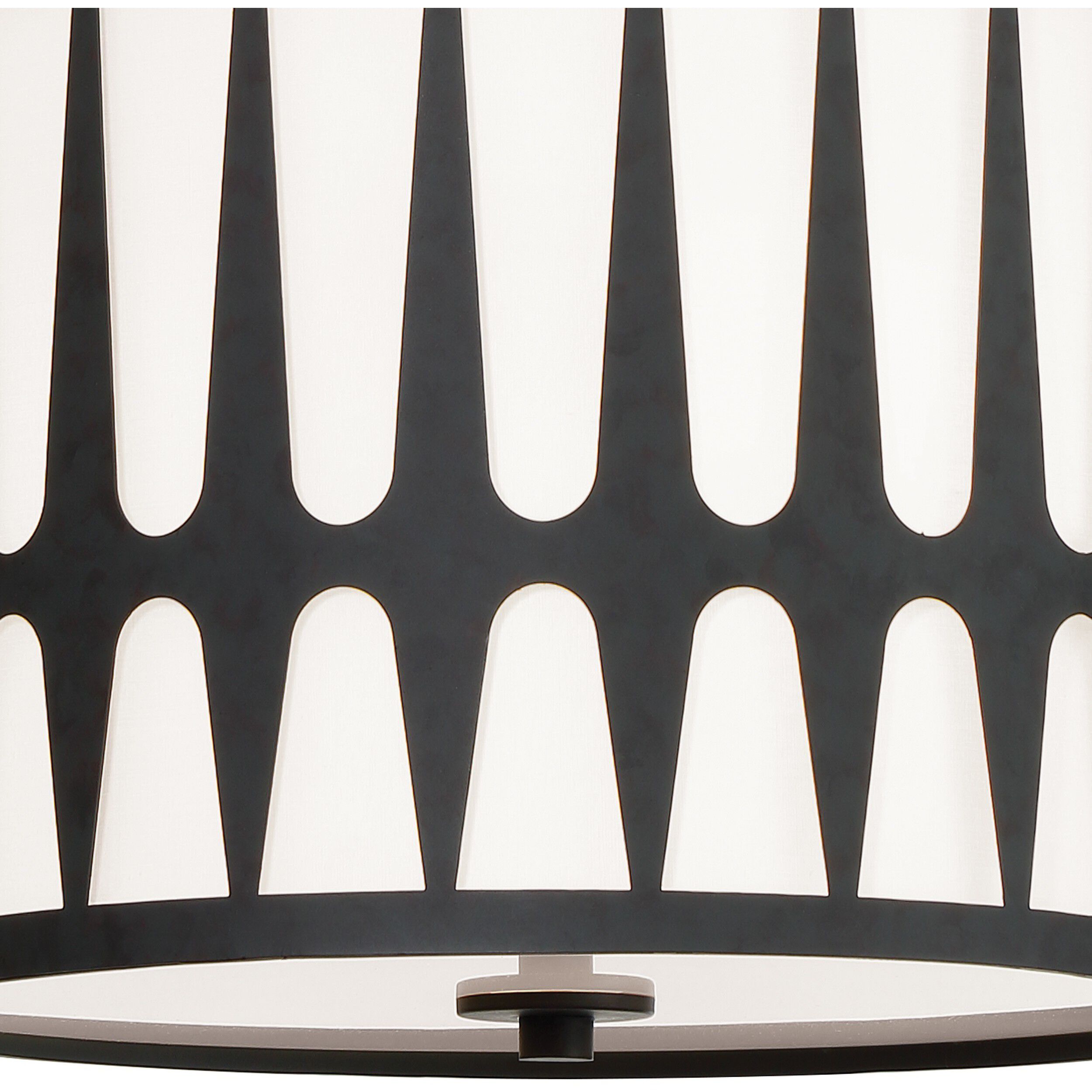 Royston 3 Light 15 inch Black Pendant Ceiling Light in Antique White