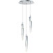 Quartz LED 13 inch Polished Chrome Multi-Light Pendant Ceiling Light