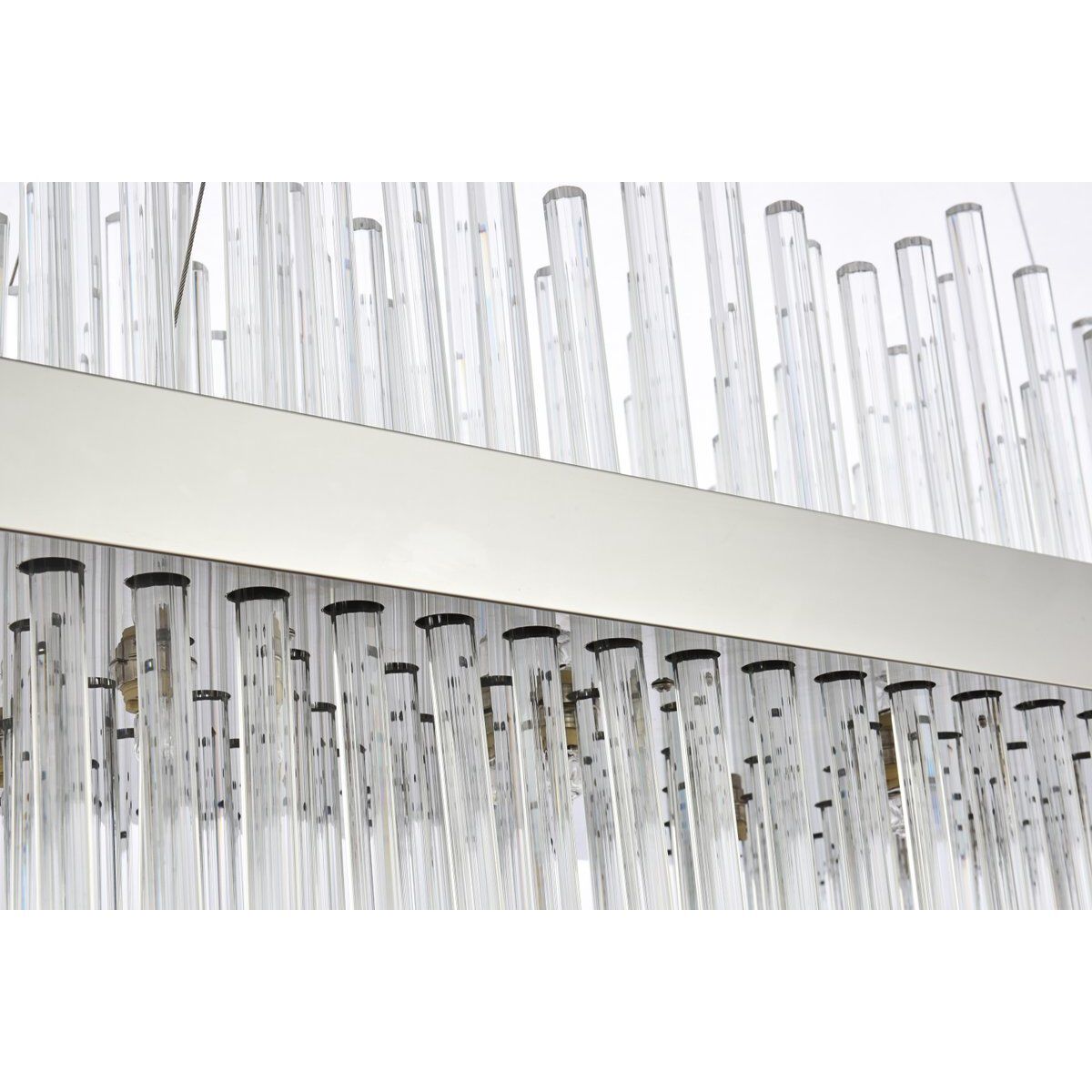 Dallas 28 Light 48 inch Chrome Linear Chandelier Ceiling Light