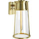 Cone 1 Light 12.75 inch Satin Brass Outdoor Wall Sconce