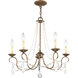 Pennington 5 Light 25 inch Hand Applied Venetian Golden Bronze Chandelier Ceiling Light