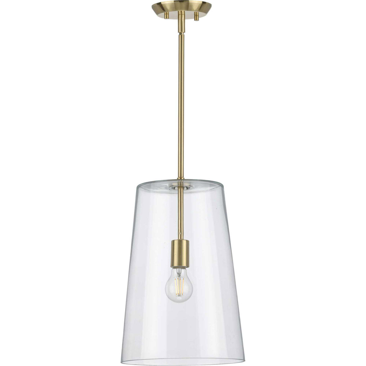 Clarion 1 Light 11 inch Satin Brass Pendant Ceiling Light, Medium