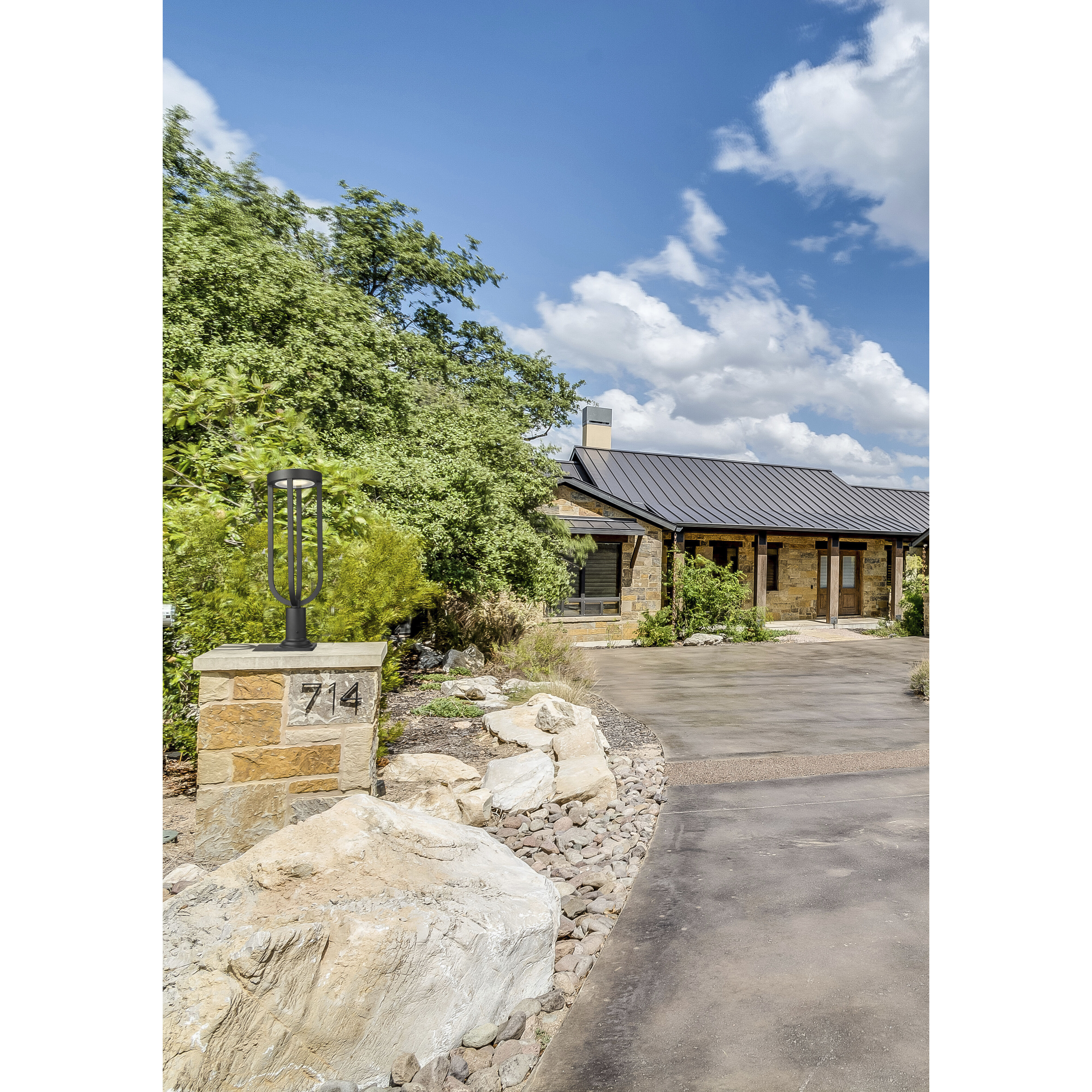 Leland LED 28.25 inch Sand Black Outdoor Pier Mounted Fixture