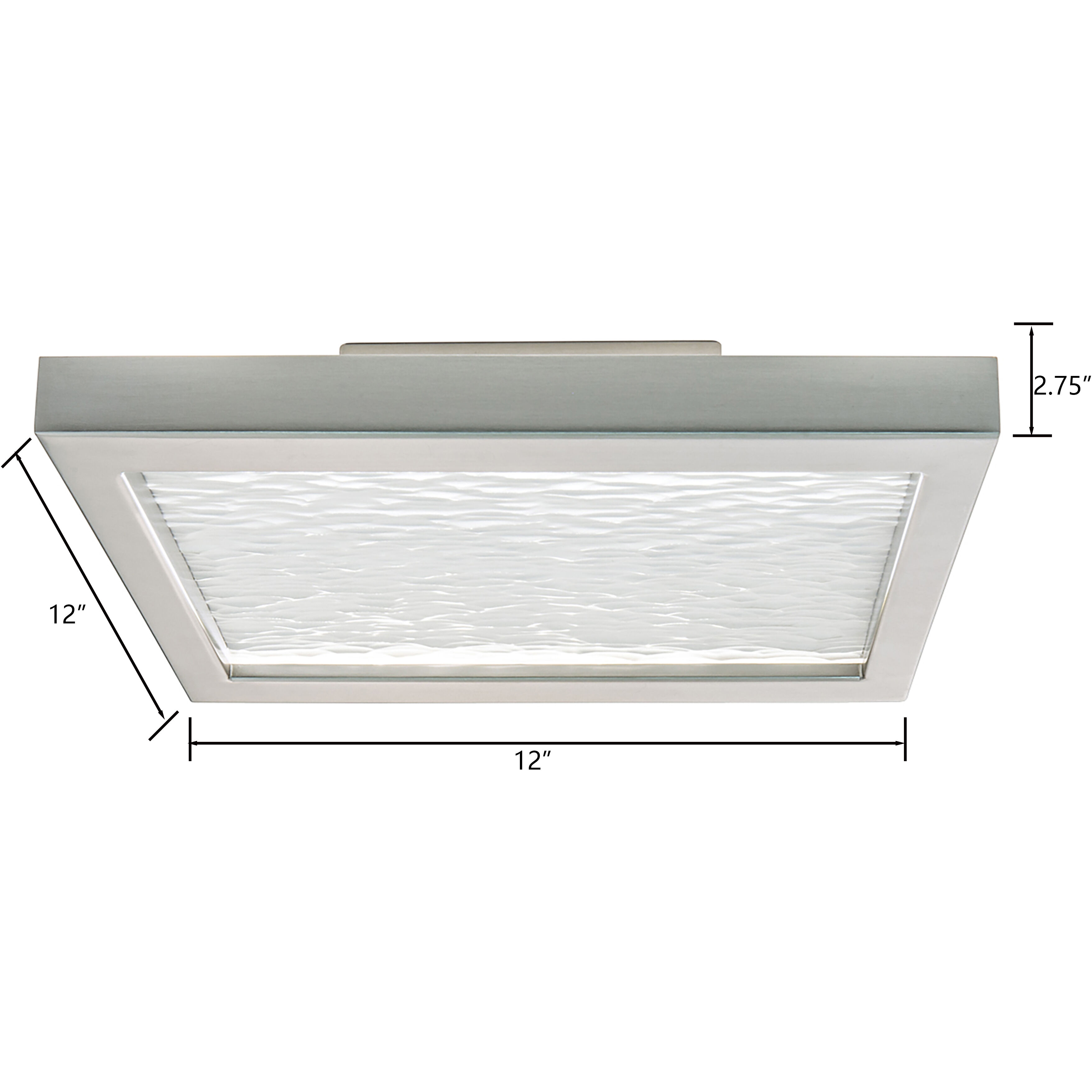 For-Square LED 12 inch Brushed Nickel Flush Mount Ceiling Light