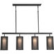 Uptown Mesh LED 43.3 inch Matte Black Linear Pendant Ceiling Light in Frosted, 2700K LED