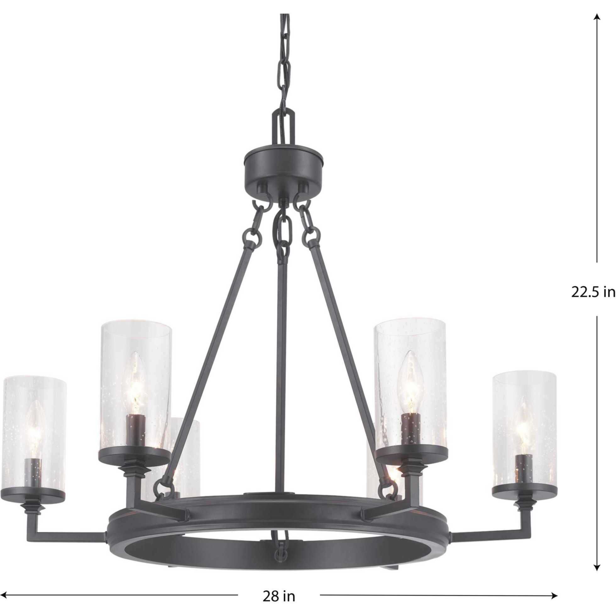 Tralee 6 Light 28 inch Graphite Chandelier Ceiling Light, Design Series