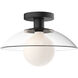Alora Mood Francesca 1 Light 11.88 inch Matte Black Semi-Flush Mount Ceiling Light
