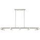 Acra 10 Light 50 inch Brushed Nickel Linear Chandelier Ceiling Light