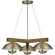 Lakeland LED 47 inch Antique Brass and Wood Island Pendant Ceiling Light