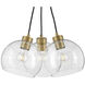 Rumi LED 18 inch Lacquered Brass Pendant Ceiling Light, Cluster