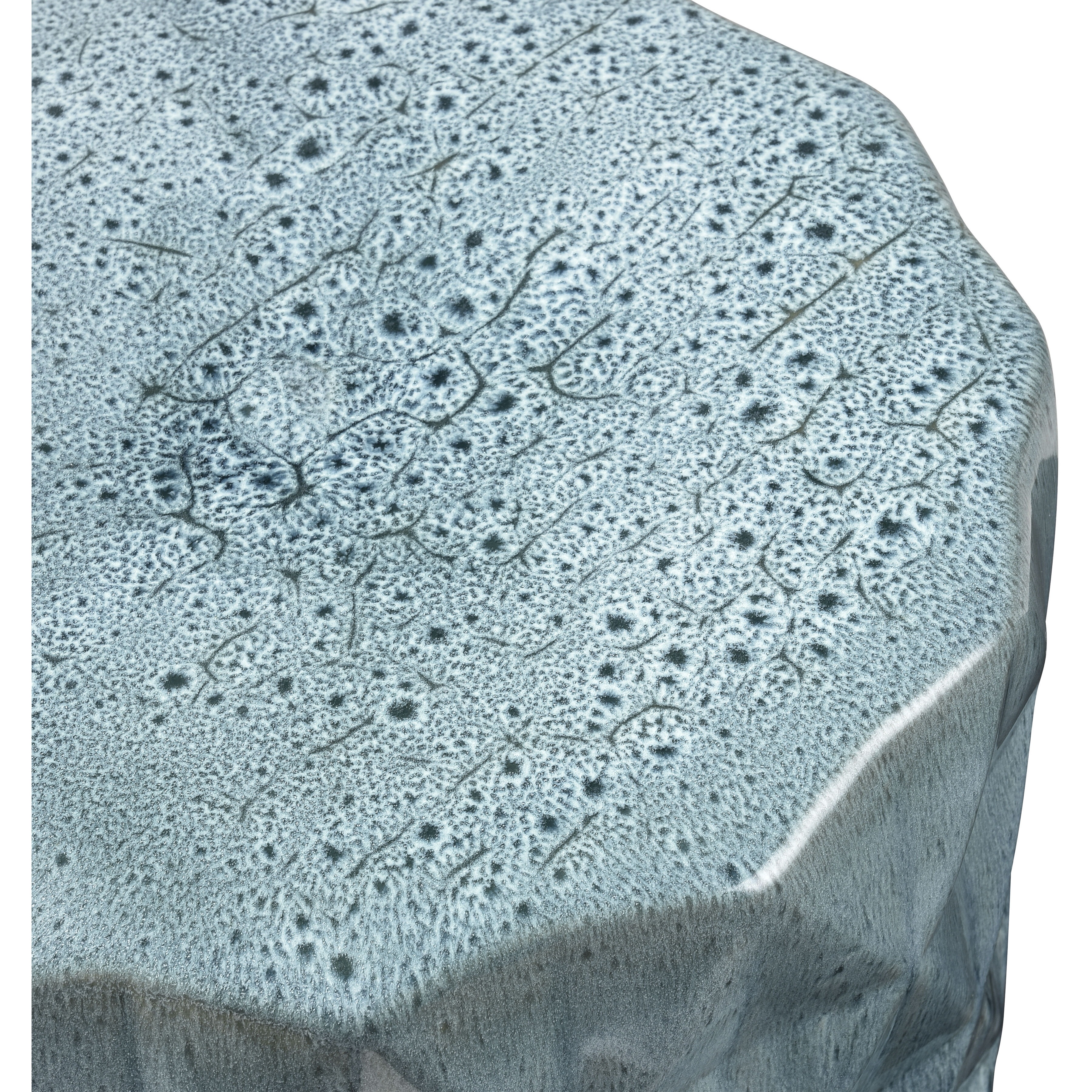 Olmedo 18 inch Seaglass Glazed Accent Stool