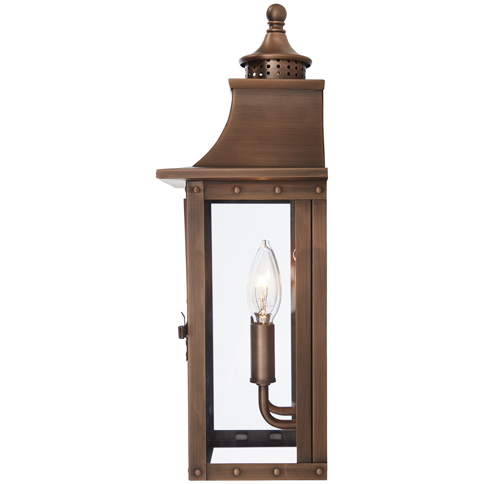 St. Charles 2 Light 17 inch Copper Patina Exterior Wall Mount 