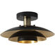 Rancho Mirage 1 Light 12 inch Matte Black and Weathered Brass Flush Mount Ceiling Light