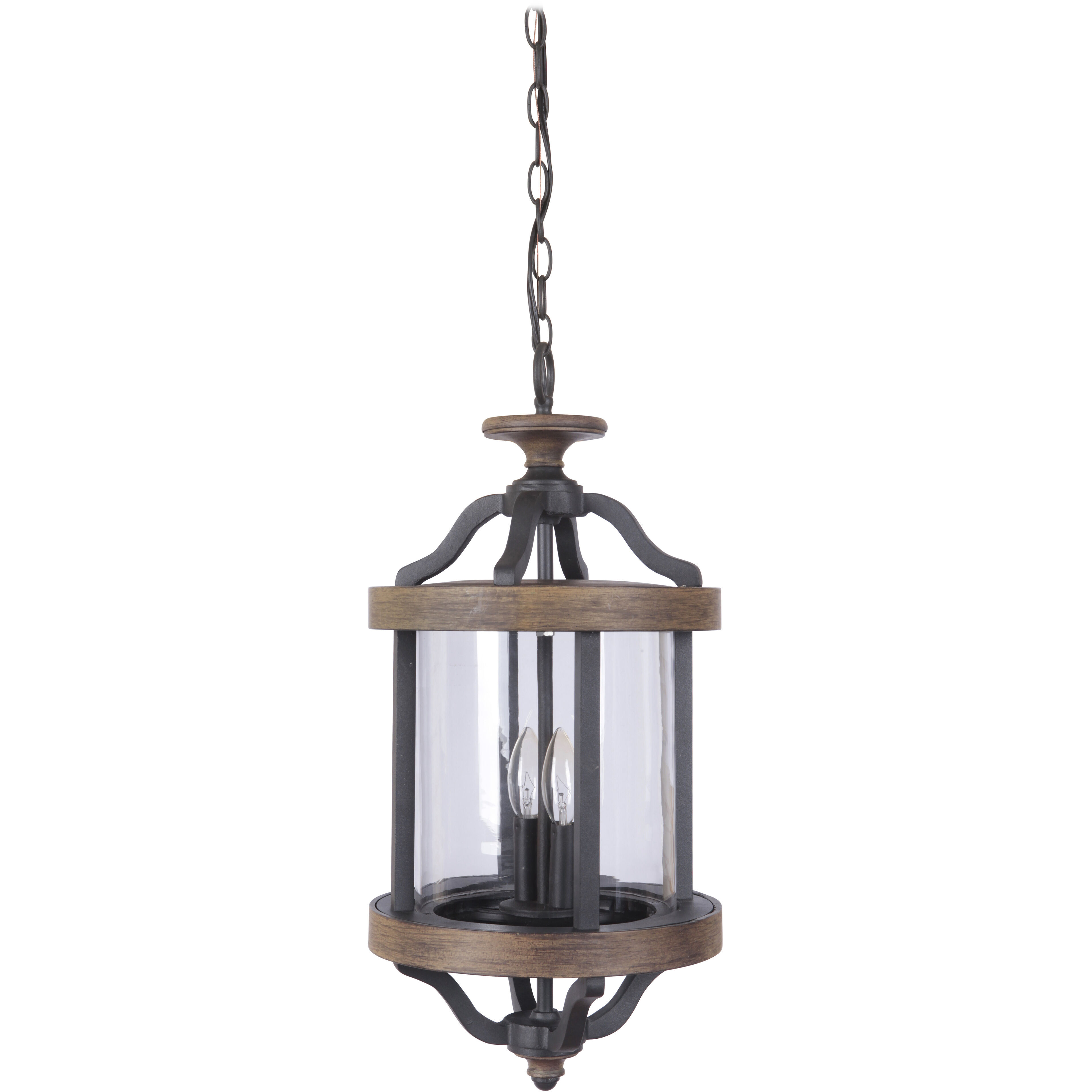 Ashwood 2 Light 11 inch Textured Black/Whiskey Barrel Outdoor Pendant