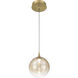 Iissa LED 6.25 inch Gold Pendant Ceiling Light in Amber