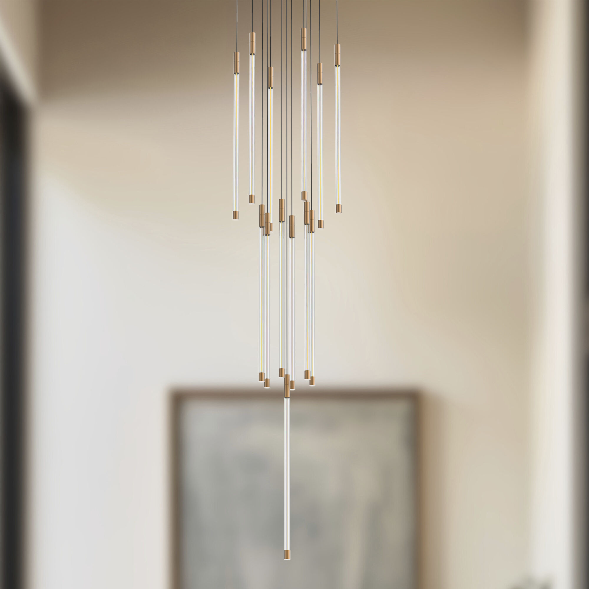 Motif Multi Pendant Ceiling Light in Brushed Gold