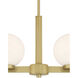 Ardeva 4 Light 36 inch Vintage Brass Linear Chandelier Ceiling Light