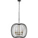 Nico 6 Light 24 inch Carbon and Havana Gold Pendant Ceiling Light