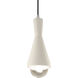 Radiance Collection LED 5 inch Matte White with Brushed Nickel Pendant Ceiling Light