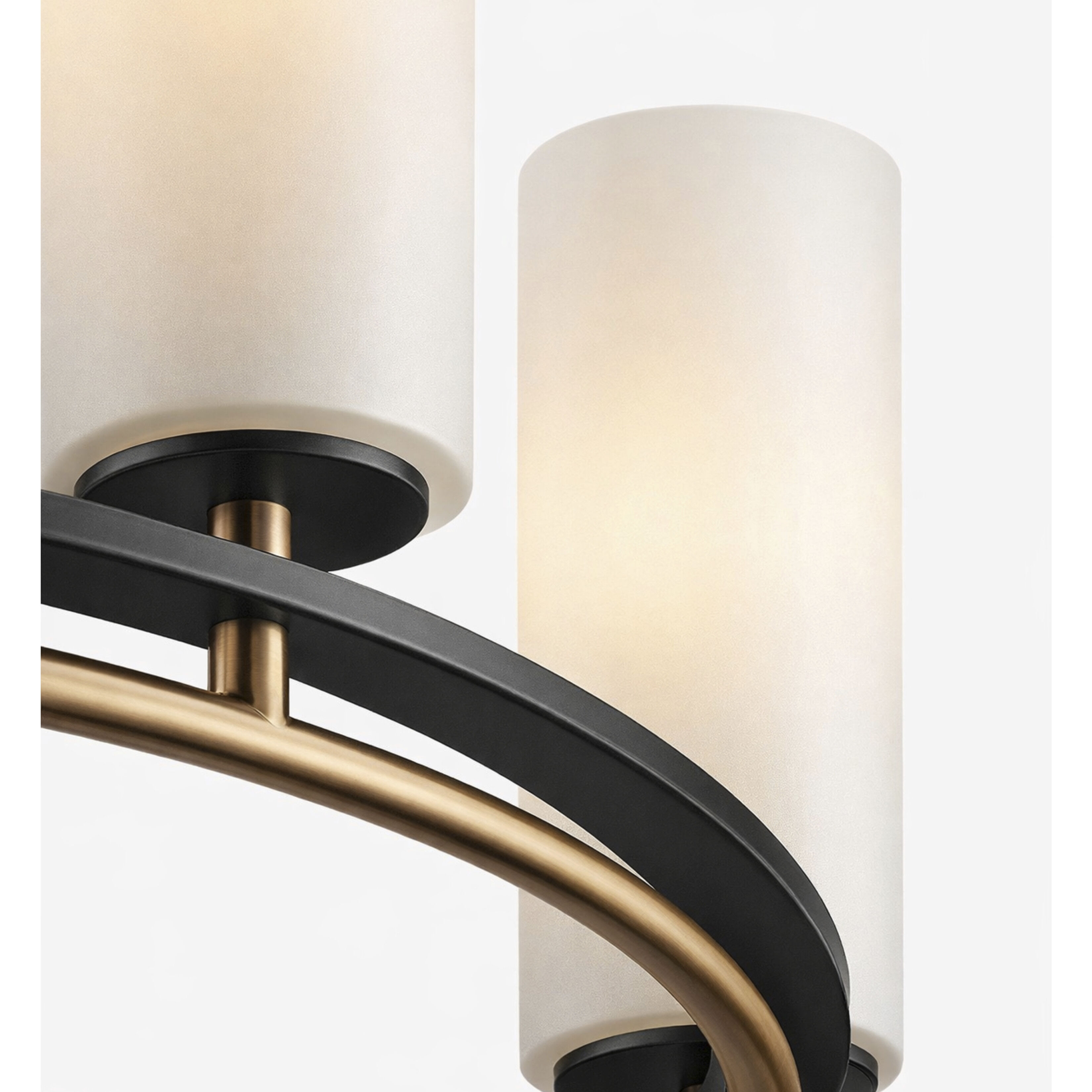 Fusion Collection - Tilburg Family 8 Light 32.5 inch Matte Black and Brass Chandelier Ceiling Light in 32.5" D x 32.5" W x 18" H, EVOLV