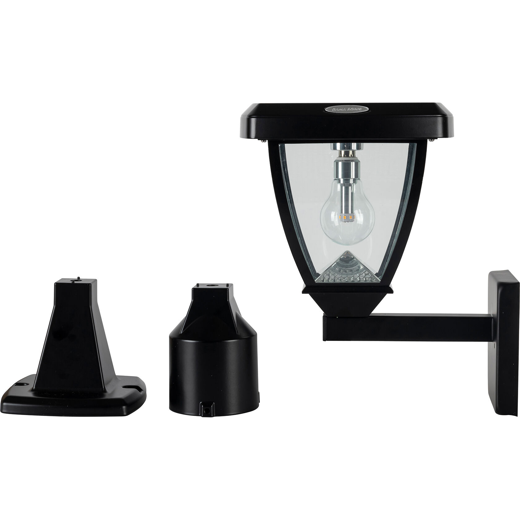 Inversee 1 Light 12.75 inch Black Post Light, Solar