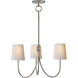 Thomas O'Brien Reed 3 Light 20 inch Antique Nickel Chandelier Ceiling Light in Natural Paper, Small