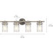 Brinley 4 Light 32 inch Brushed Nickel Wall Mt Bath 4 Arm Wall Light