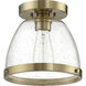 Lodie 1 Light 10 inch Satin Brass Flushmount Ceiling Light