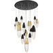 Ecrou 22 Light 39.75 inch Gold and Black Chandelier Ceiling Light