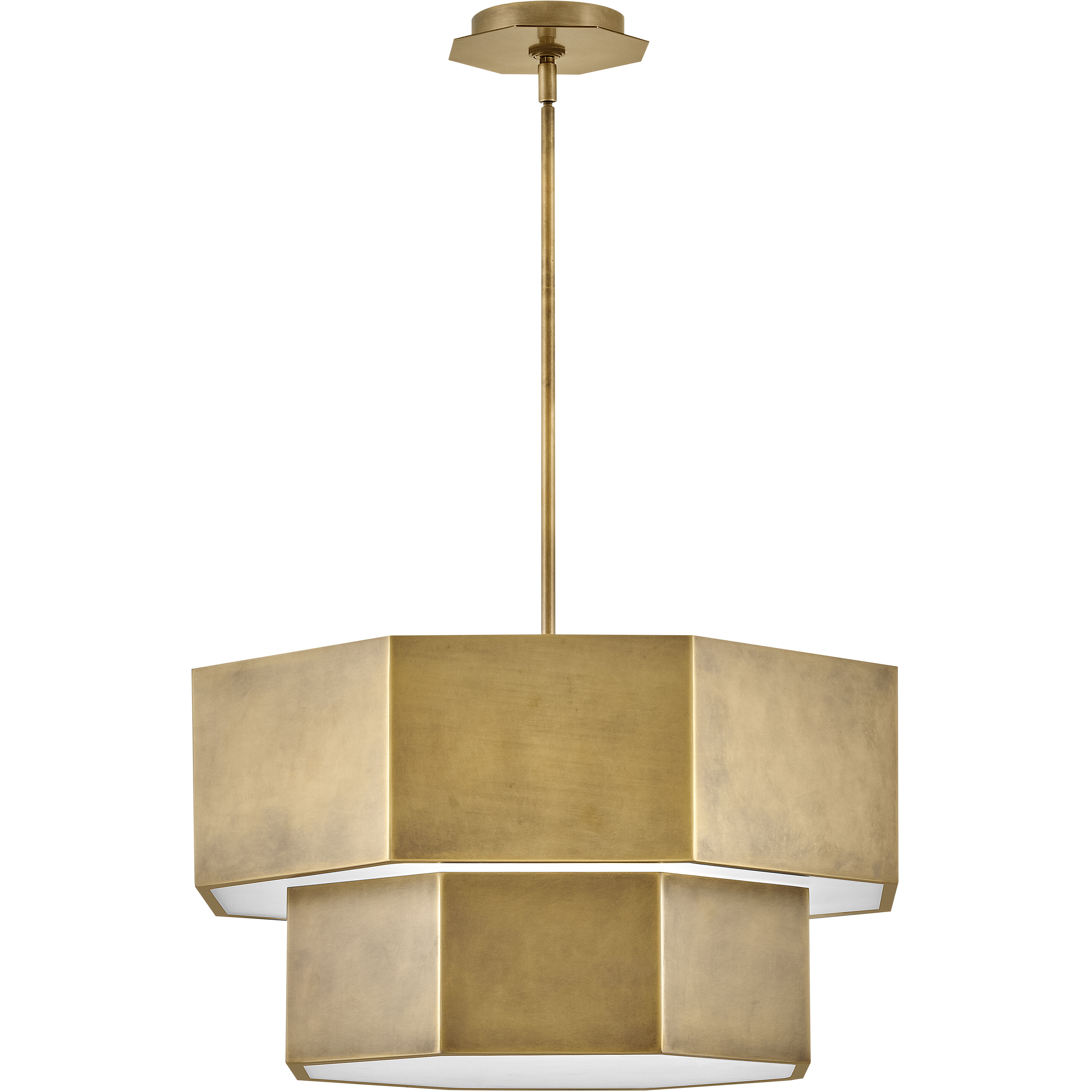 Facet 7 Light 22.25 inch Heritage Brass Chandelier Ceiling Light
