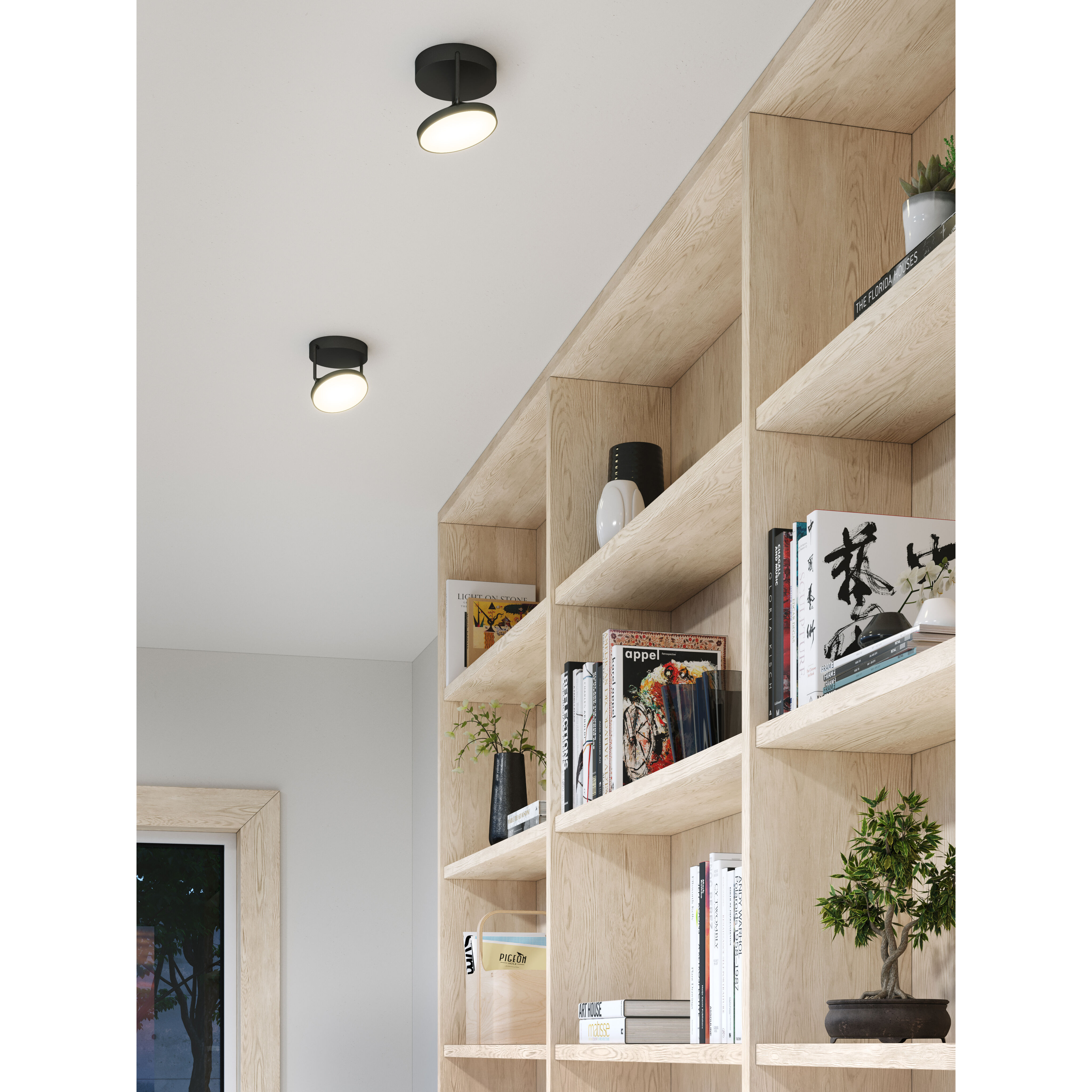 Novel LED 5.25 inch Black Semi-Flush Mount Ceiling Light
