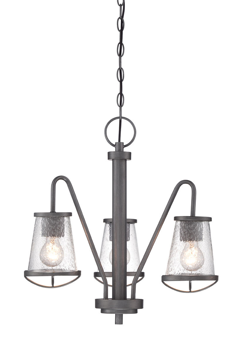 Darby 3 Light 18.25 inch Weathered Iron Chandelier Ceiling Light
