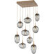 Cosmos Incandescent 9 Light 32 inch Novel Brass Multi-Pendant Ceiling Light in Smoke Cosmos