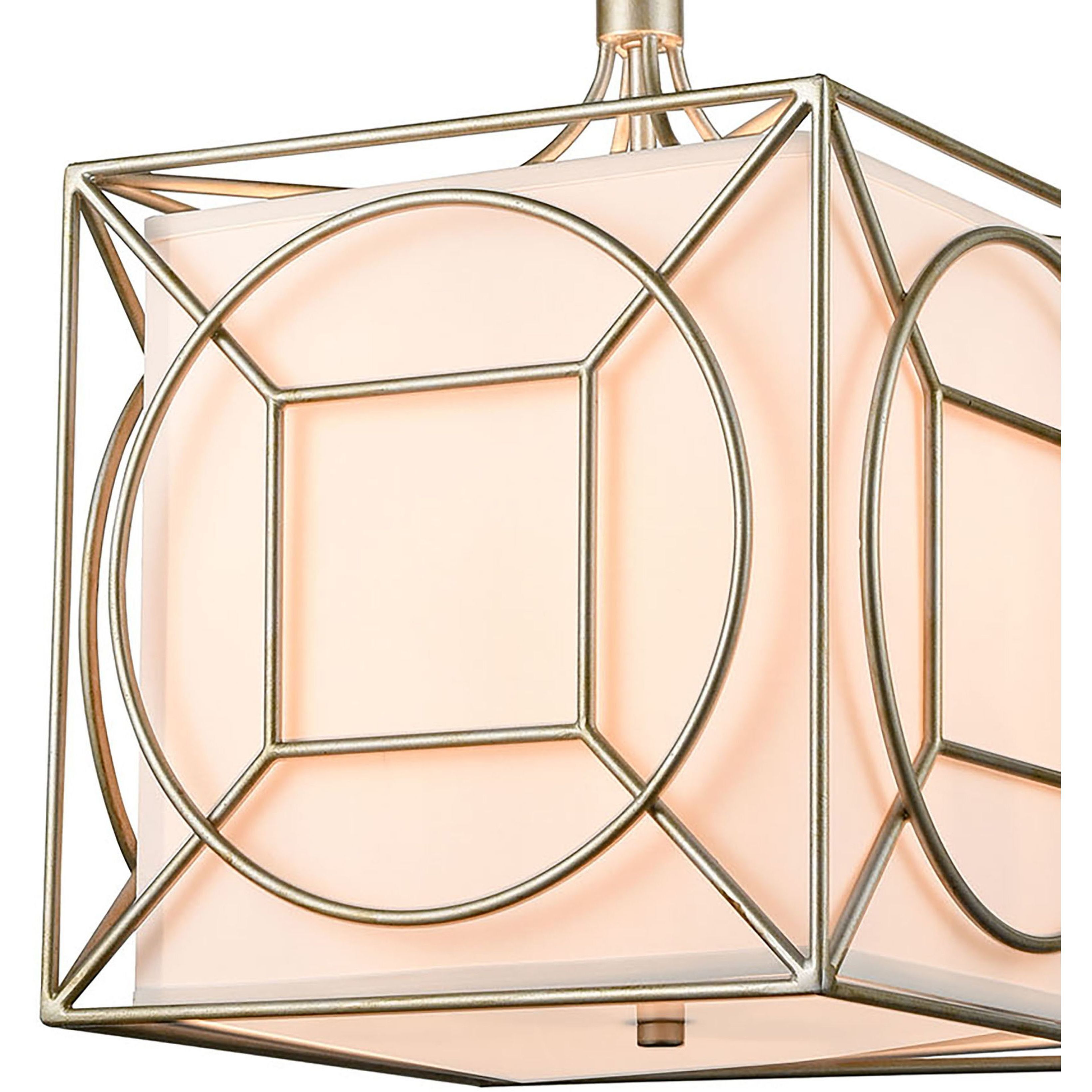 Shaftsbury Square 3 Light 14 inch Antique Silver Pendant Ceiling Light