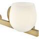 Mae 2 Light 15 inch Lacquered Brass Bath Light Wall Light