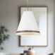 Brickell Pendant Ceiling Light in Matte White and Hazelnut Leather