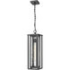 Ashland 1 Light 6.75 inch Matte Black Outdoor Pendant in Waterglass