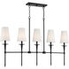 Trundle 5 Light 48 inch Matte Black Linear Chandelier Ceiling Light, Lighting One