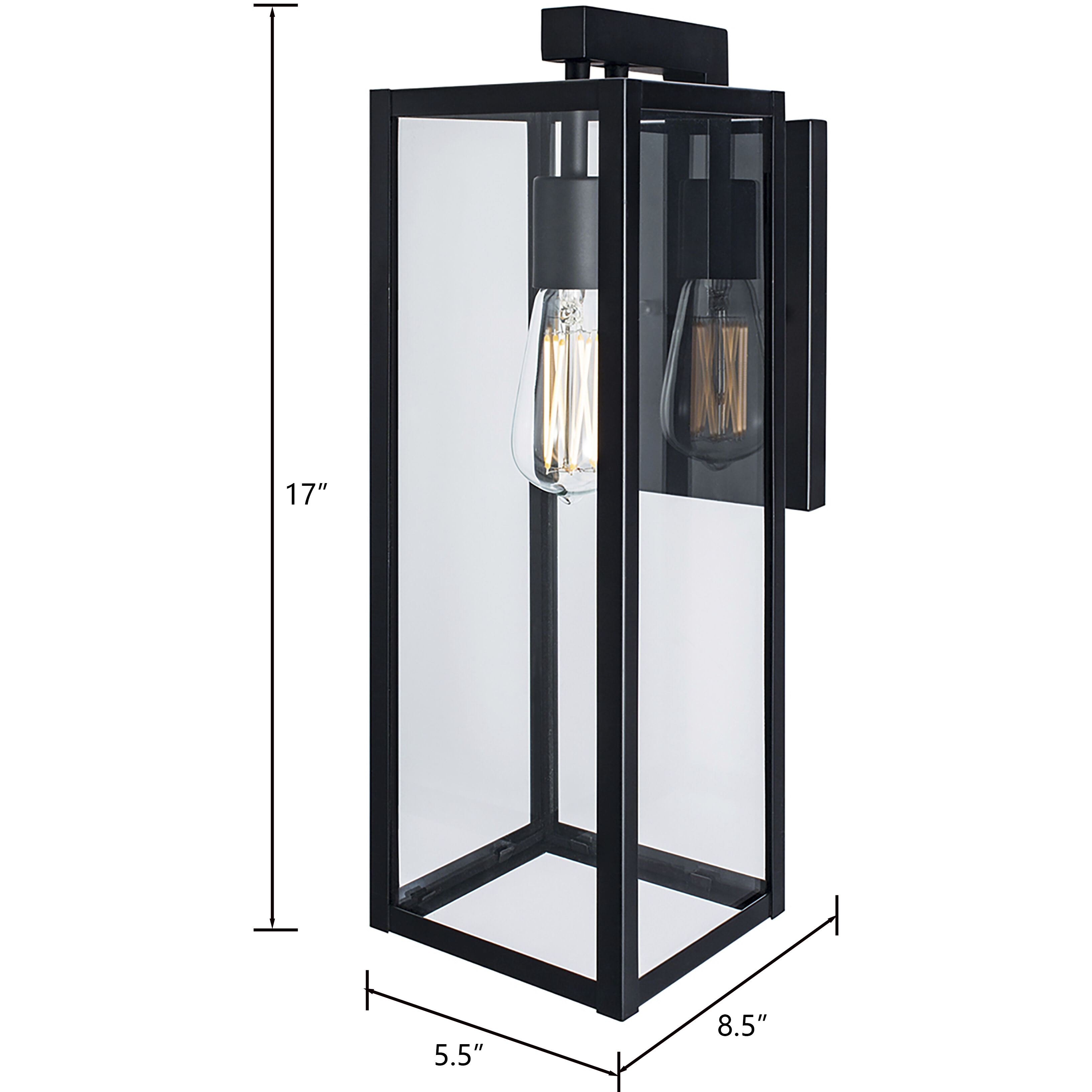 Capture 1 Light 17 inch Matte Black Outdoor Wall Sconce