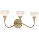 Florena 3 Light 22 inch Noble Brass Bathroom Vanity Light Wall Light