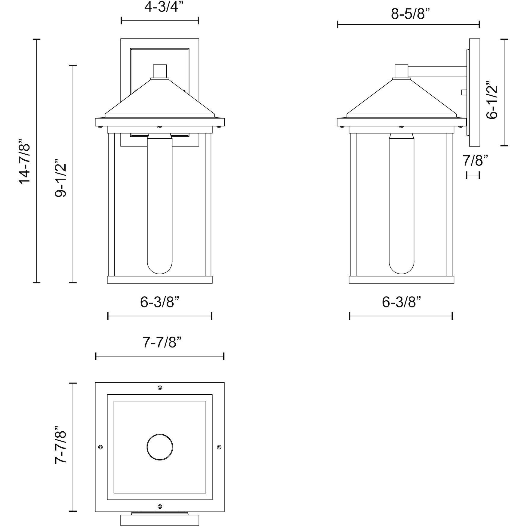 Alora Mood Larchmont 1 Light 14.88 inch Textured Black Exterior Wall Sconce