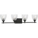 Drew & Jonathan Toffino 4 Light 36 inch Midnight Black Vanity Light Wall Light in Clear Crackle Glass