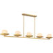 Olenne 5 Light 64 inch Legacy Brass Linear Chandelier Ceiling Light