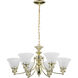 Empire 6 Light 26 inch Polished Brass Chandelier Ceiling Light