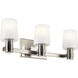 Adani 3 Light 24 inch Brushed Nickel Bath Bracket Wall Light, 3 Arm