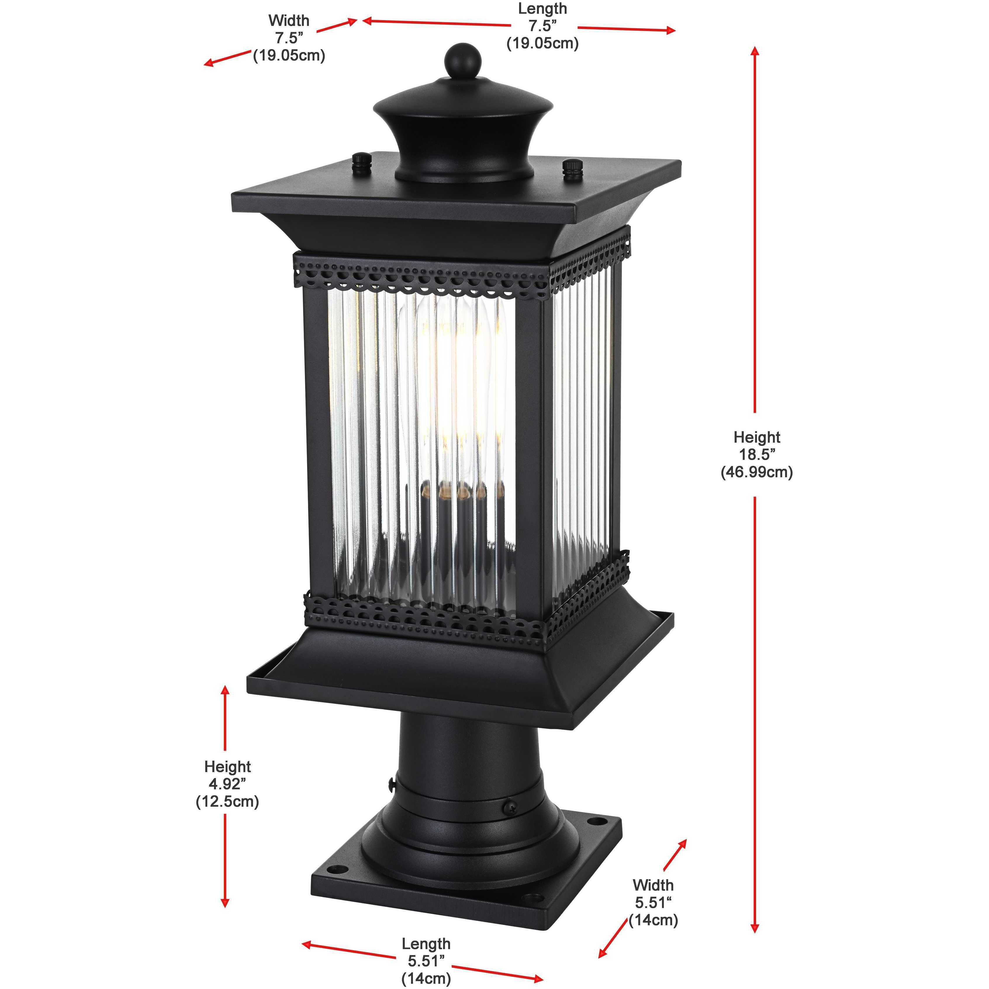 Collins 1 Light 18.5 inch Black Outdoor Post Light